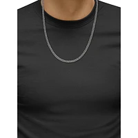 Men's Sterling Silver Curb-Link Necklace - 21-Inch