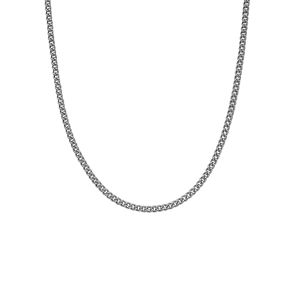 Men's Sterling Silver Curb-Link Necklace - 21-Inch