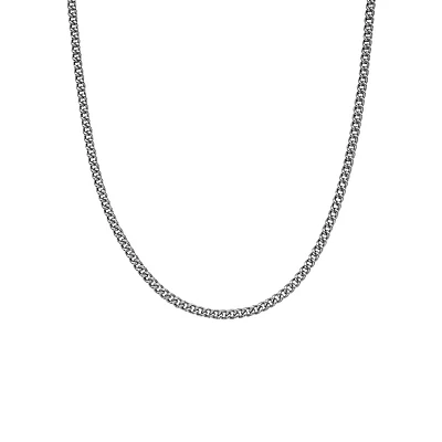 Men's Sterling Silver Curb-Link Necklace - 21-Inch