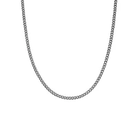 Men's Sterling Silver Curb-Link Necklace - 21-Inch