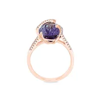 Viola 14K Rose Gold, 0.19 CT. T.W. Diamond & Pink Amethyst Ring