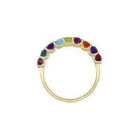 14K Yellow Gold & Multi-Stone Semi-Eternity Ring