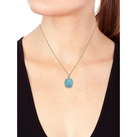 Collier en or jaune 14 ct à pendentif avec diamants de 0,28 ct (PT) et turquoise