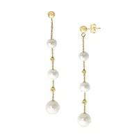 14K Yellow Gold & 5-8MM Freshwater Pearl Drop Earrings