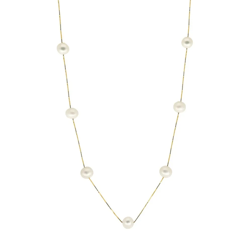 Pearls 14K Yellow Gold & 7.5MM Freshwater Pearl Necklace