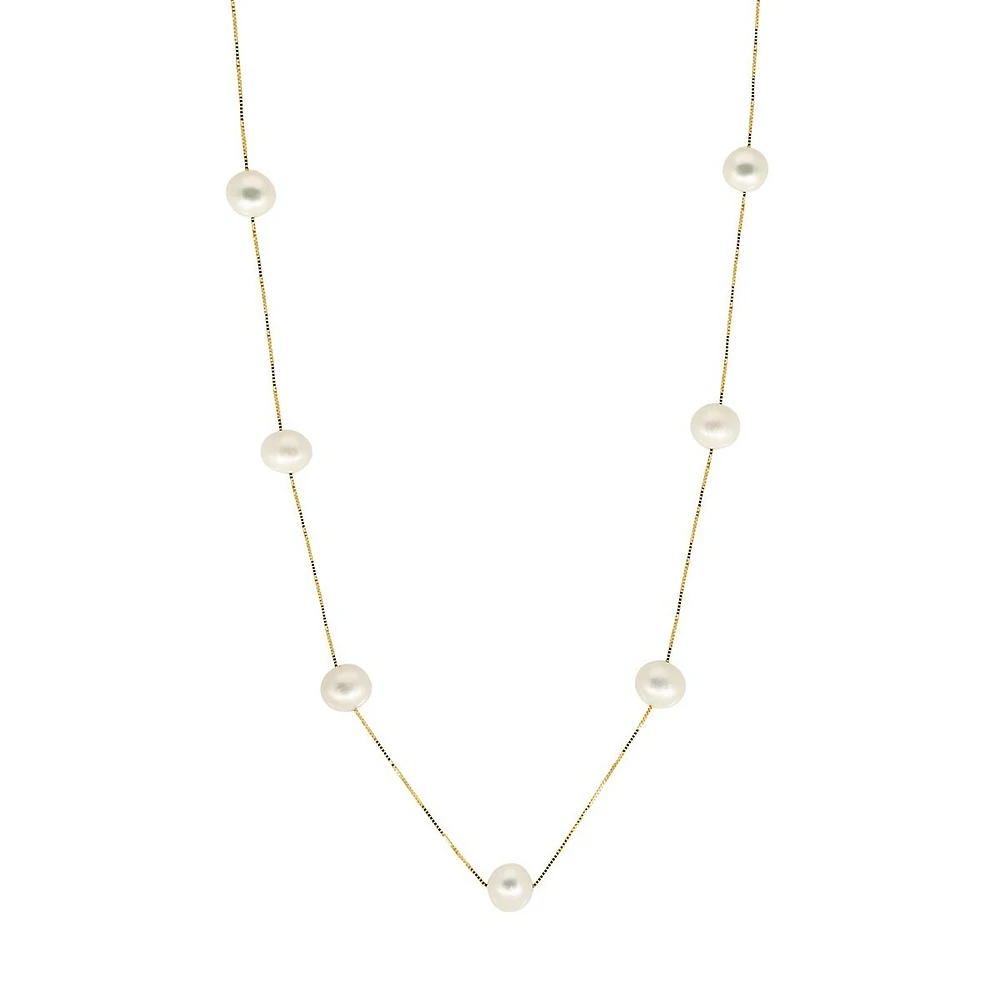 Pearls 14K Yellow Gold & 7.5MM Freshwater Pearl Necklace