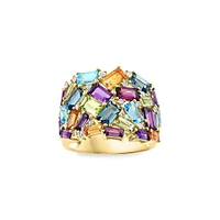 Bague Mosaic en or jaune 14 ct avec pierres multiples