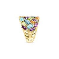 Bague Mosaic en or jaune 14 ct avec pierres multiples