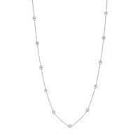 Sterling Silver & 5MM Freshwater Pearl Station Necklace