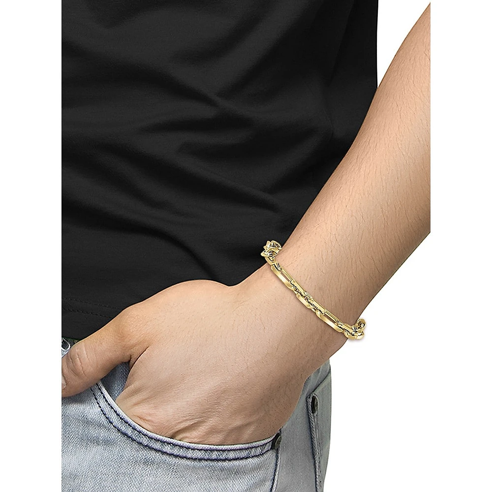 Men's Yellow Gold Over Sterling Silver Chain Bracelet