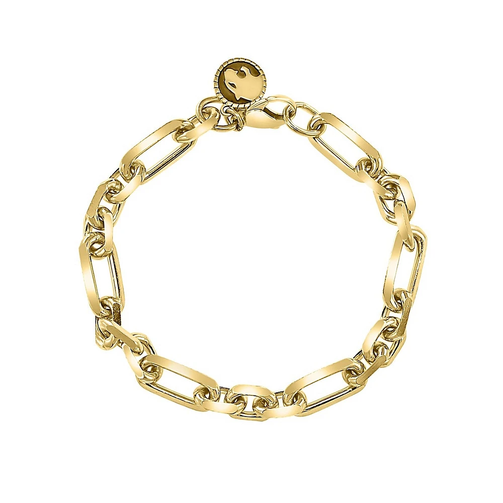 Men's Yellow Gold Over Sterling Silver Chain Bracelet