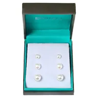 3-Piece Sterling Silver & 6MM-10MM Freshwater Pearl Stud Earring Set