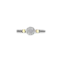 Sterling Silver, 18K Yellow Gold & 0.09 CT. T.W. Diamond Ring