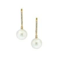 Pearls 14K Yellow Gold 11MM Fresh Water Pearl Earrings