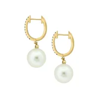 Pearls 14K Yellow Gold 11MM Fresh Water Pearl Earrings