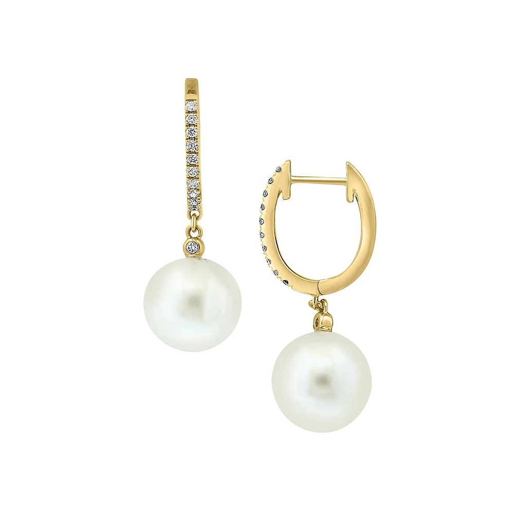 Pearls 14K Yellow Gold 11MM Fresh Water Pearl Earrings