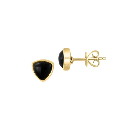 Eclipse 14K Yellow Gold Onyx Earrings