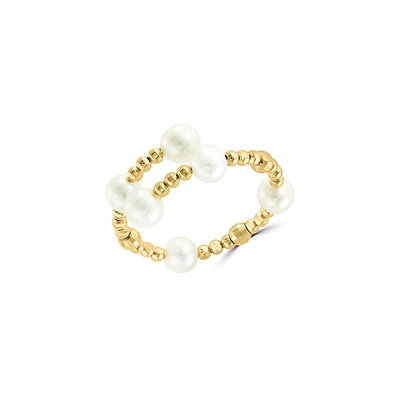 14K Yellow Gold & 4.5MM Freshwater Pearl Bypass Ring