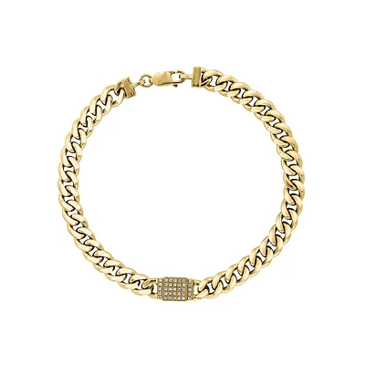 Men's 0.15 CT.T.W. Diamond & Goldplated Sterling Silver Bracelet