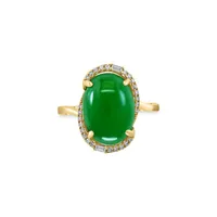 Jade 14K Yellow Gold & 0.13 CT. T.W. Diamond Ring