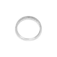 Sterling Silver & 0.23 CT. T.W. Pavé Diamond Ring