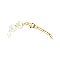 Pearls 14K Yellow Gold, 0.10 CT. T. W. Diamond & Freshwater Pearl Bracelet