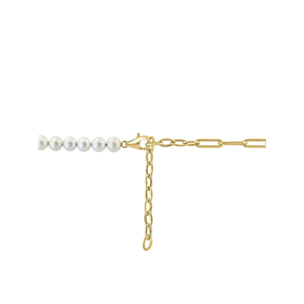 14K Yellow Gold & Freshwater Pearl Necklace