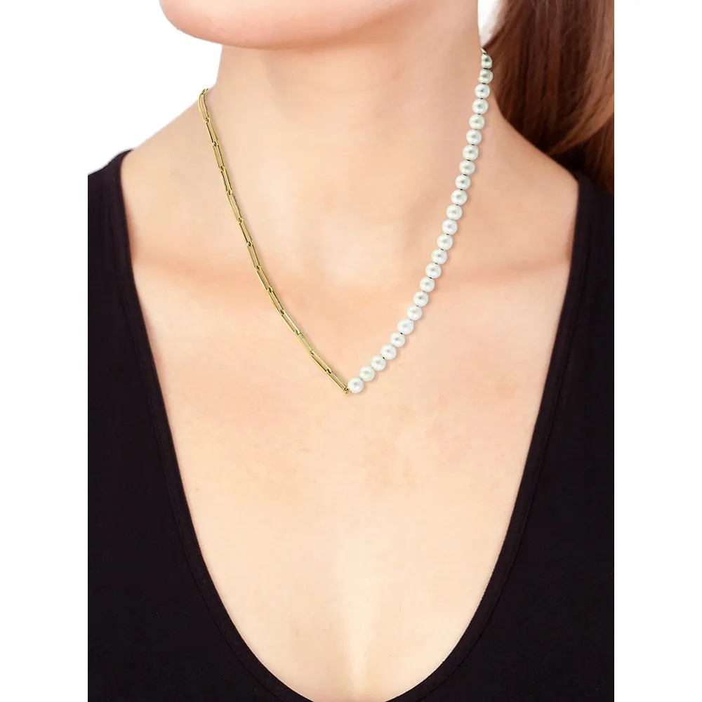 14K Yellow Gold & Freshwater Pearl Necklace