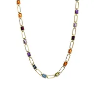 Mosaic 14K Yellow Gold & Multi-Stone Necklace