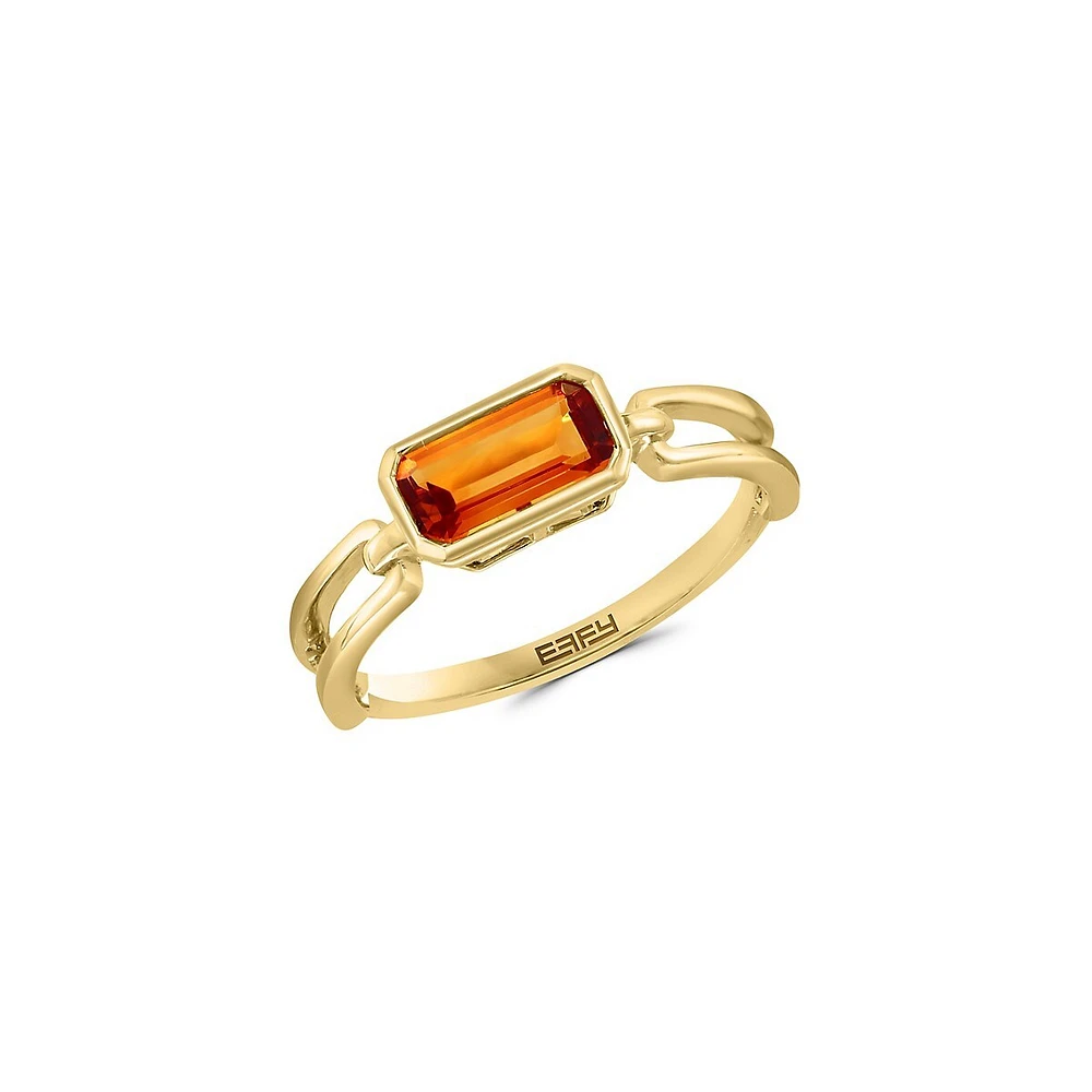 Bague en or jaune 14 ct à citrine 0,7 ct PT Sunset