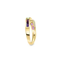 Bague en or jaune 14 carats avec diamants 0,07 ct