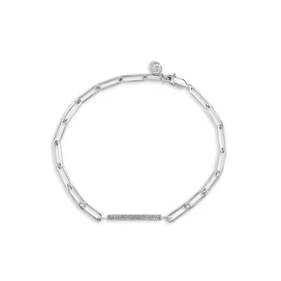 Sterling Silver & 0.11 CT. T.W. Diamond Bracelet