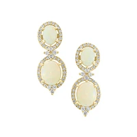 14K Yellow Gold, Opal & 0.92 CT. T.W. Diamond Drop Earrings