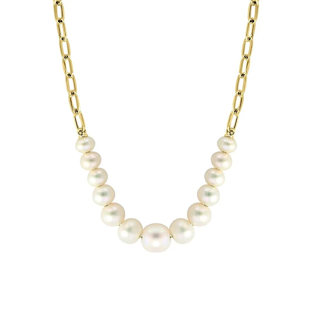 14K Yellow Gold & 4-6.5MM Freshwater Pearl Necklace