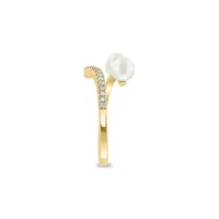 14K Yellow Gold, 2.5-3-3.5-4-4.5MM Freshwater Pearl & 0.1 CT. T.W. Diamond Ring