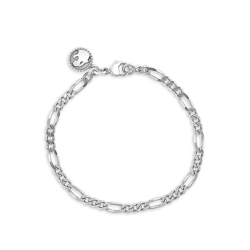 Sterling Silver Figaro Chain Bracelet - 8.5-Inch