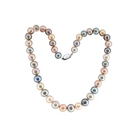 10-12MM Multi-Tone Freshwater Pearl & Sterling Silver Necklace