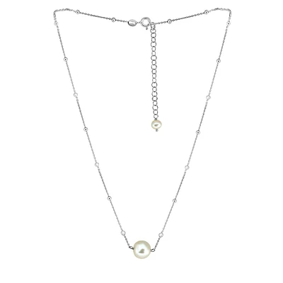 Collier en argent sterling avec perles d'eau douce grises de 3 à 10,5 mm