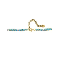 Collier en or jaune 14 carats, turquoise et diamant de 0,75 ct. TW