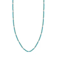 Collier en or jaune 14 carats, turquoise et diamant de 0,75 ct. TW