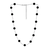 Sterling Silver & Onyx Station Necklace