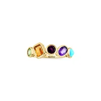 14K Yellow Gold & Multi-Stone Semi-Eternity Ring