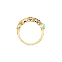 Bague semi-éternité à pierres multiples en or jaune, 14 ct