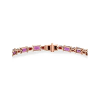 14K Rose Gold, Garnet, Rhodolite Sequence Link Bracelet