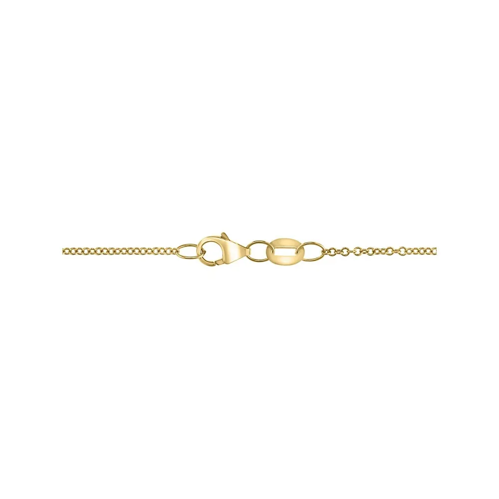14K Yellow Gold, 0.14 CT. T.W. Diamond,& Multi Gem Pendant Necklace