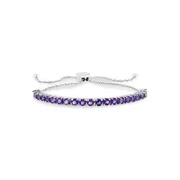 Sterling Silver & Amethyst Bolo Tennis Bracelet