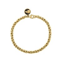 Men's Goldplated Sterling Silver Twist-Link & Black Rhodium Panther Charm Bracelet