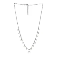 Sterling Silver & 5-9MM Freshwater Pearl Collar Necklace