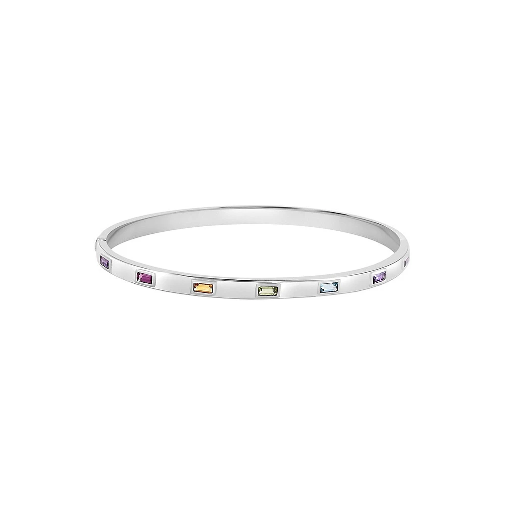 Sterling Silver Multistone Bangle Bracelet