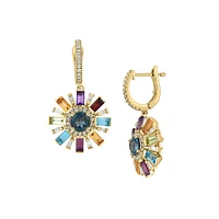 14K Yellow Gold & Multi-Stone Drop Earrings